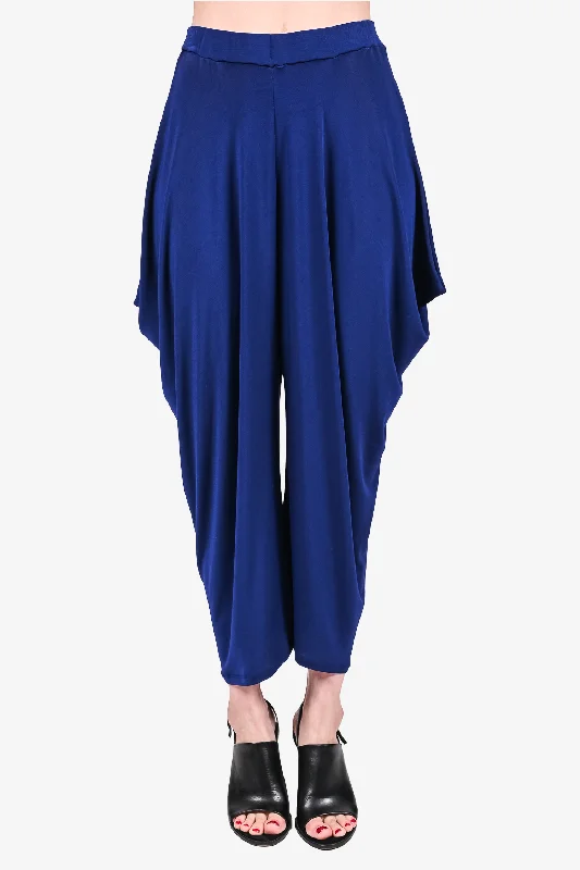 unique fashion styles for women’s office attire -Issey Miyake Blue Drop Crotch Pants Size 2