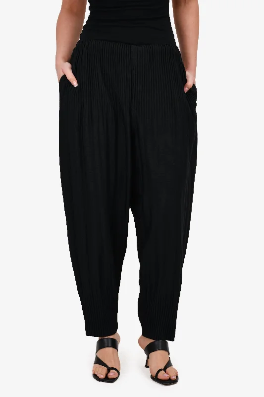 trendy summer dresses for women -Issey Miyake Homme Plisse Black Pleated Jogger Pants Size 1