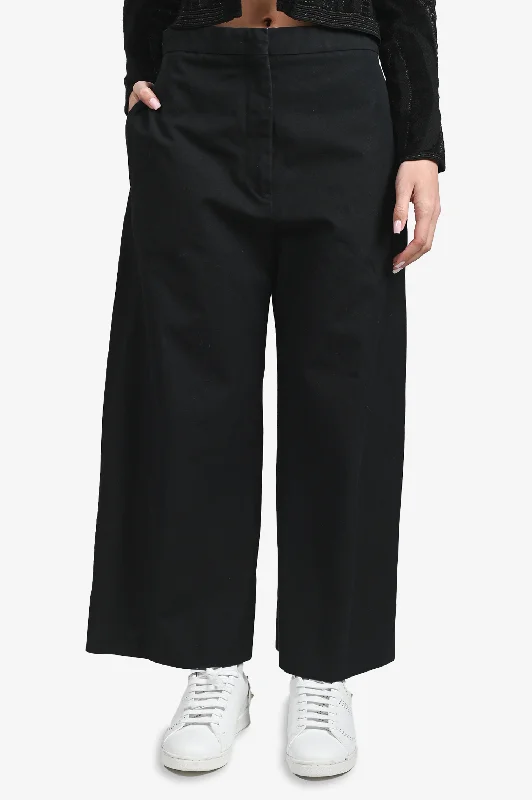 best women’s clothing brands for casual wear -Jil Sander Black Cotton Wide Leg Pants Size 38