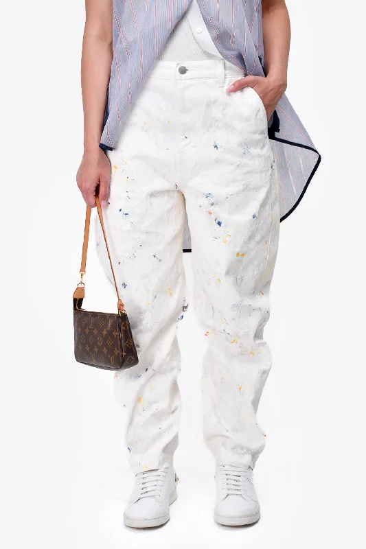 trendy dresses for women’s formal occasions -John Elliott White Paint Splattered Jeans Size 2