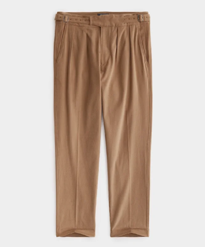 stylish women’s pants for business meetings -Italian Brushed Cotton Gurkha Trouser in Tan