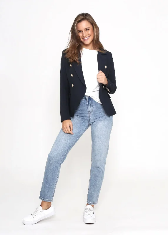 chic outerwear for women’s casual wear -Leoni Hayden Blazer Navy