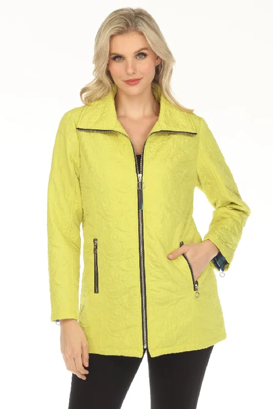 best women’s pants for daily fashion -UBU Clothing Co. Apple Green Quilted Zip-Up Long Sleeve Coat 3222