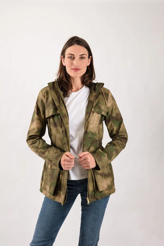 stylish women’s shirts for daily wear -Wax Parka in Camo