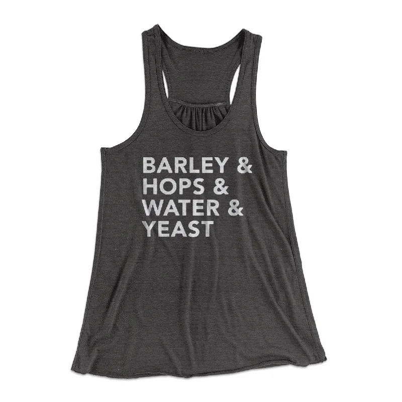 trendy dresses for women’s formal occasions -Barley & Hops & Water & Yeast Women's Flowey Tank Top