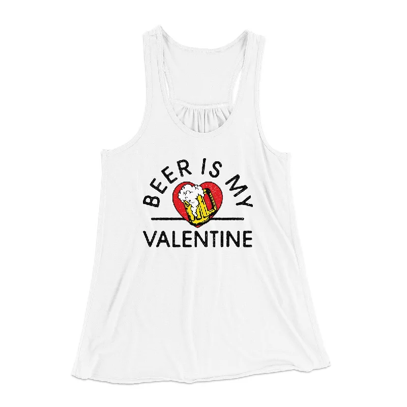 best winter dresses for women’s fashion -Beer Is My Valentine Women's Flowey Racerback Tank Top