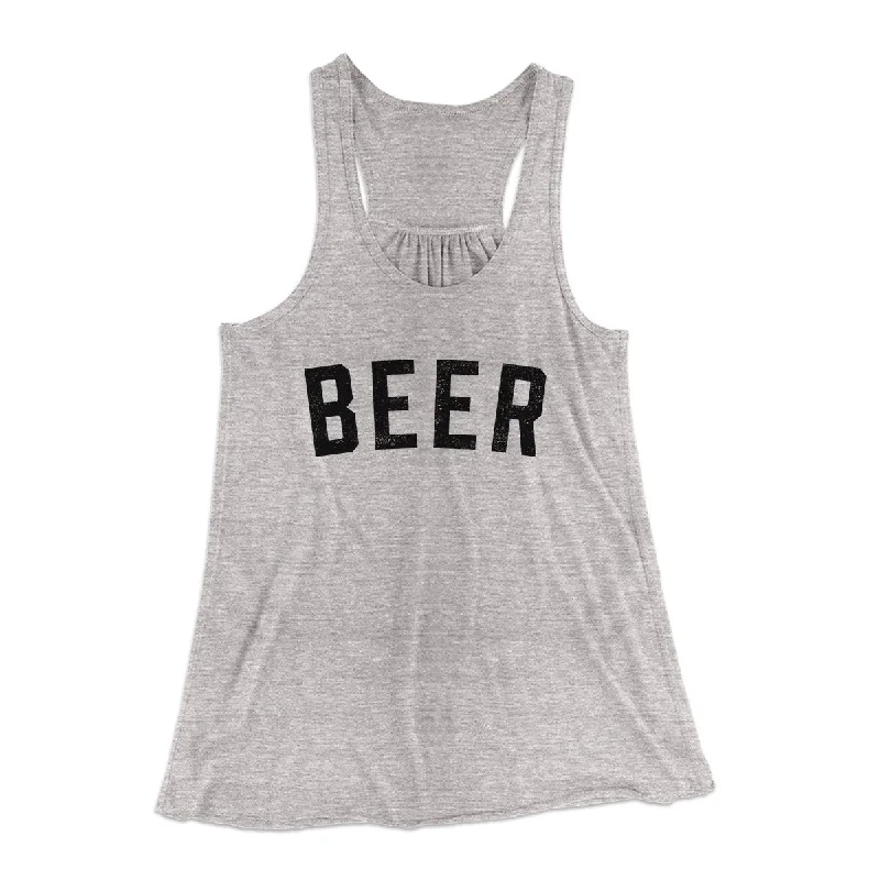 trendy women’s blouses for business attire -Beer Women's Flowey Tank Top