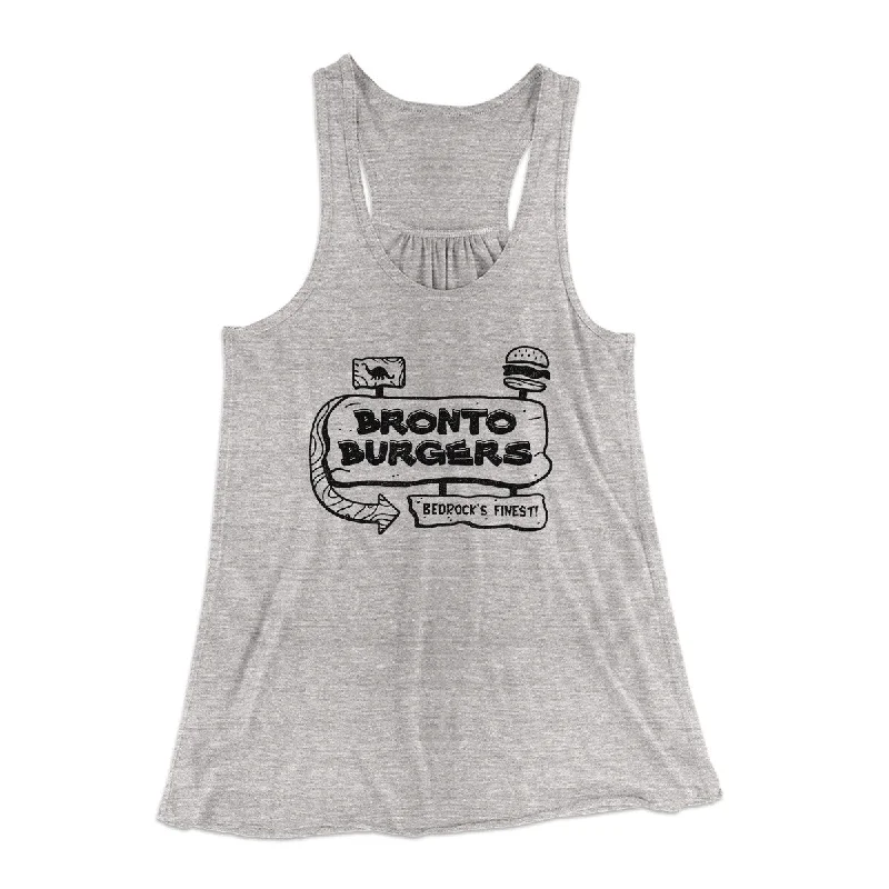 stylish women’s outerwear for winter days -Bronto Burgers Women's Flowey Racerback Tank Top