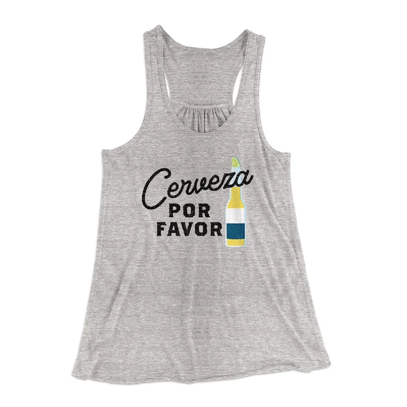 fashionable outerwear for women’s cold weather -Cerveza, Por Favor Women's Flowey Tank Top