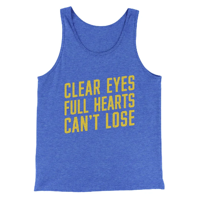 elegant clothing for women’s holiday wardrobe -Clear Eyes, Full Hearts, Can’t Lose Men/Unisex Tank Top