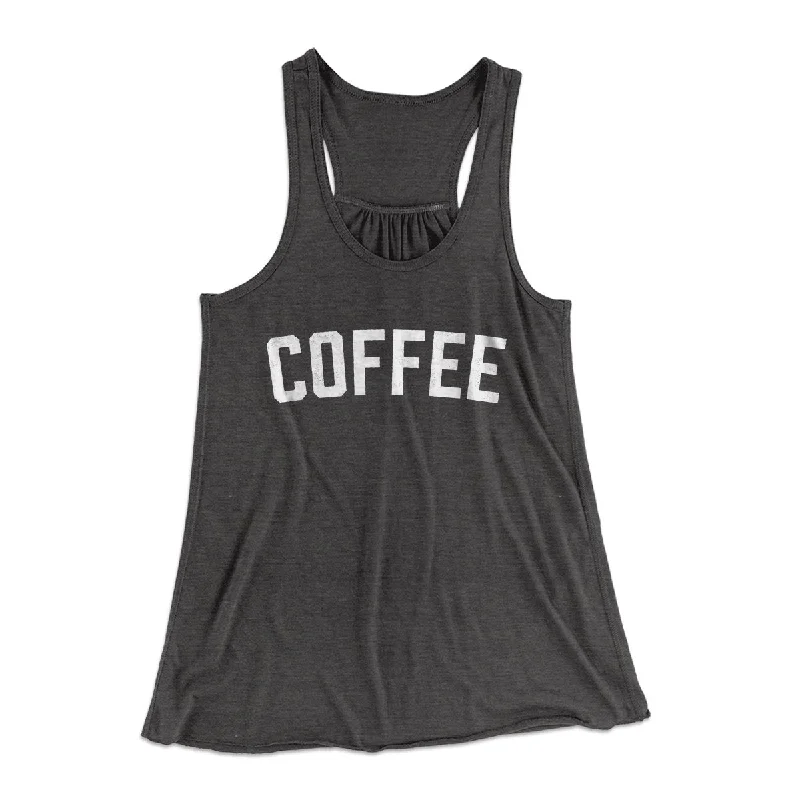 trendy women’s dresses for casual events -Coffee Women's Flowey Tank Top