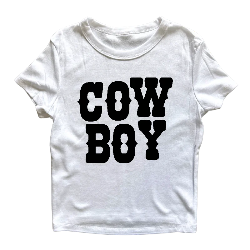 best women’s clothing for fall wardrobe -Cowboy Text Women's Baby Rib