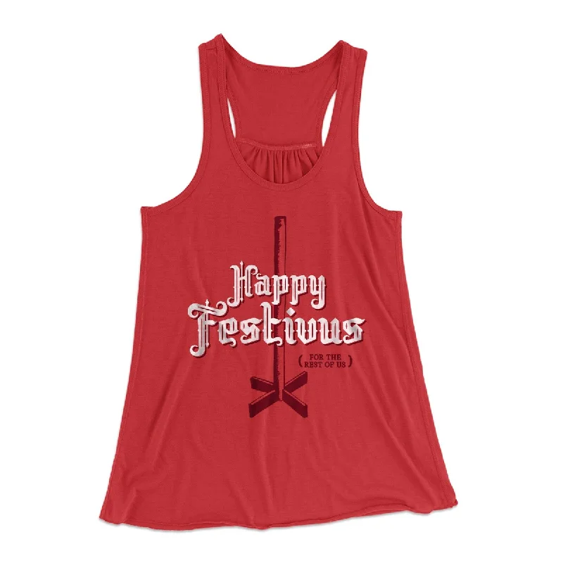 comfortable sweaters for women’s cold weather -Happy Festivus For The Rest of Us Women's Flowey Tank Top