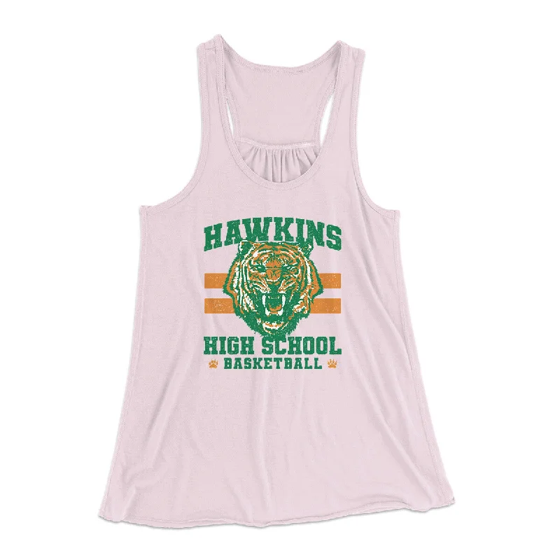 best women’s clothing for fall wardrobe -Hawkins Tigers Basketball Women's Flowey Racerback Tank Top