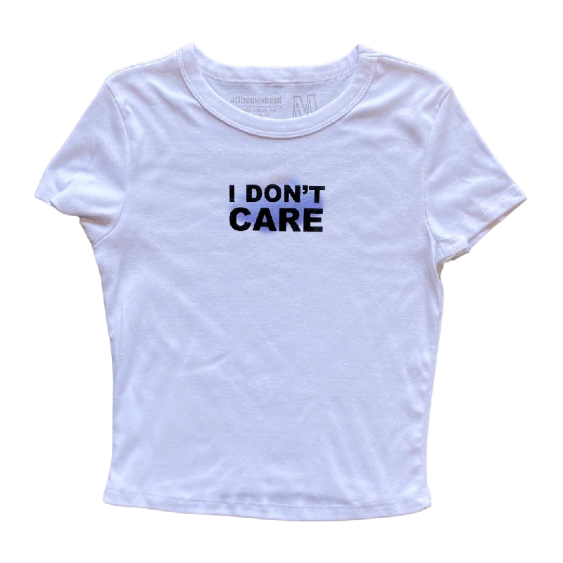 casual dresses for women’s beach vacations -I Don't Care Text Women's Baby Rib