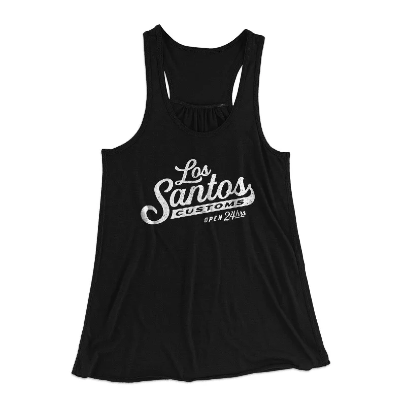 unique sweaters for women’s fall outfits -Los Santos Customs Women's Flowey Racerback Tank Top