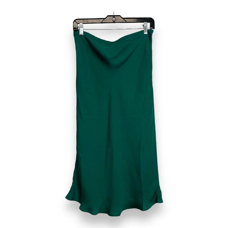 trendy skirts for women’s casual wear -Skirt Midi By Naked Zebra In Green, Size: M