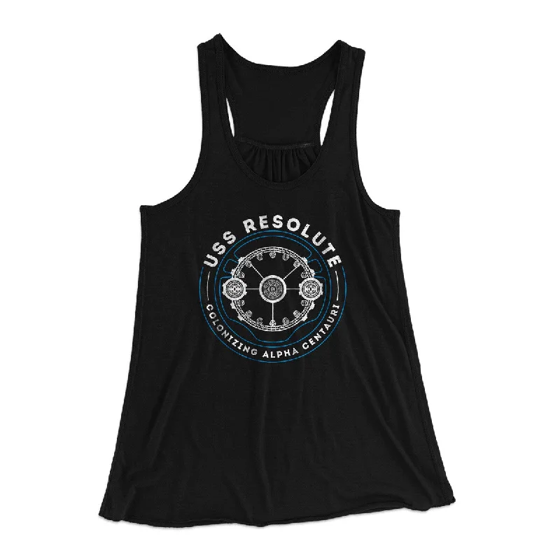 comfortable activewear for women’s fitness -Uss Resolute Women's Flowey Racerback Tank Top