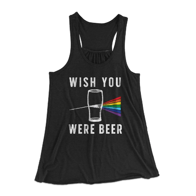 trendy women’s blouses for business attire -Wish You Were Beer Women's Flowey Tank TOp