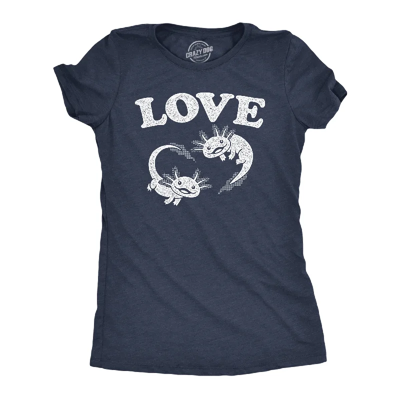 fashionable dresses for women’s weddings -Womens Cute T Shirts Love Axolotl Funny Graphic Tees For Ladies