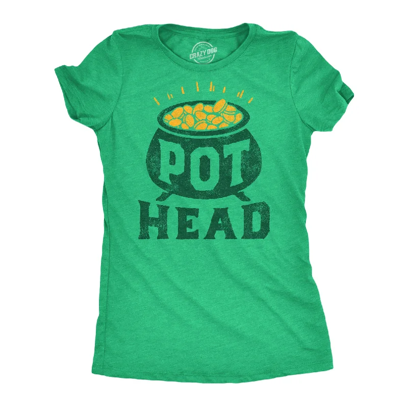 comfortable loungewear for women -Womens Funny T Shirt Pot Head St Patricks Day Sarcastic Tee For Ladies