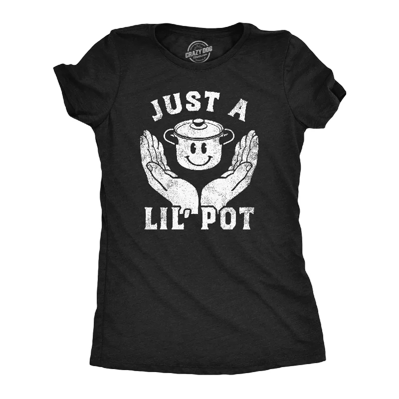 fashionable dresses for women’s weddings -Womens Funny T Shirts Just A Lil Pot Sarcastic 420 Graphic Tee For Ladies