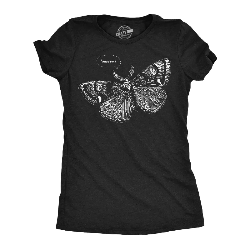 unique women’s clothing for stylish looks -Womens Funny T Shirts Laaaaamp Sarcastic Moth Graphic Novelty Tee For Ladies