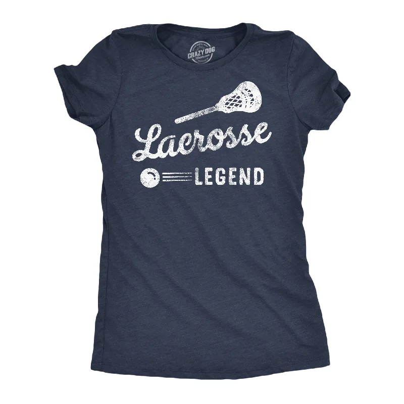 best women’s clothing brands for casual wear -Womens Funny T Shirts Lacrosse Legend Sarcastic Sports Graphic Tee For Ladies