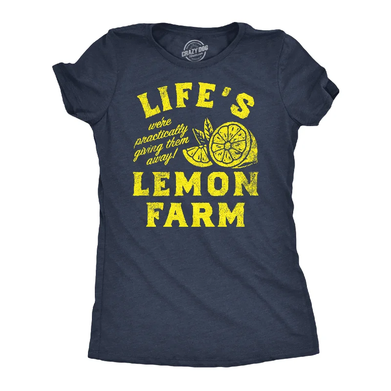 unique dresses for women’s special occasions -Womens Funny T Shirts Lifes Lemon Farm Sarcastic Graphic Novelty Tee For Ladies