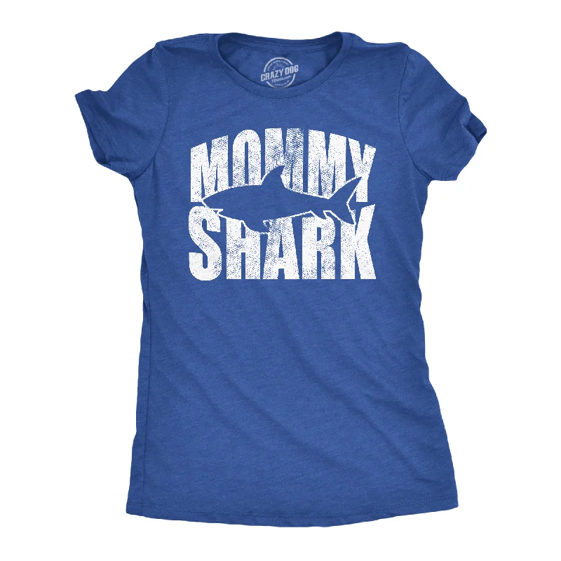 elegant dresses for women’s cocktail parties -Womens Funny T Shirts Mommy Shark Cute Mothers Day Tee For Moms