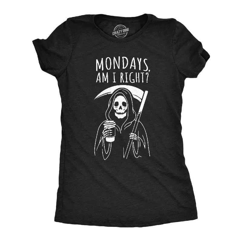 fashionable dresses for women’s date nights -Womens Funny T Shirts Mondays Am I Right Sarcastic Office Joke Tee For Ladies