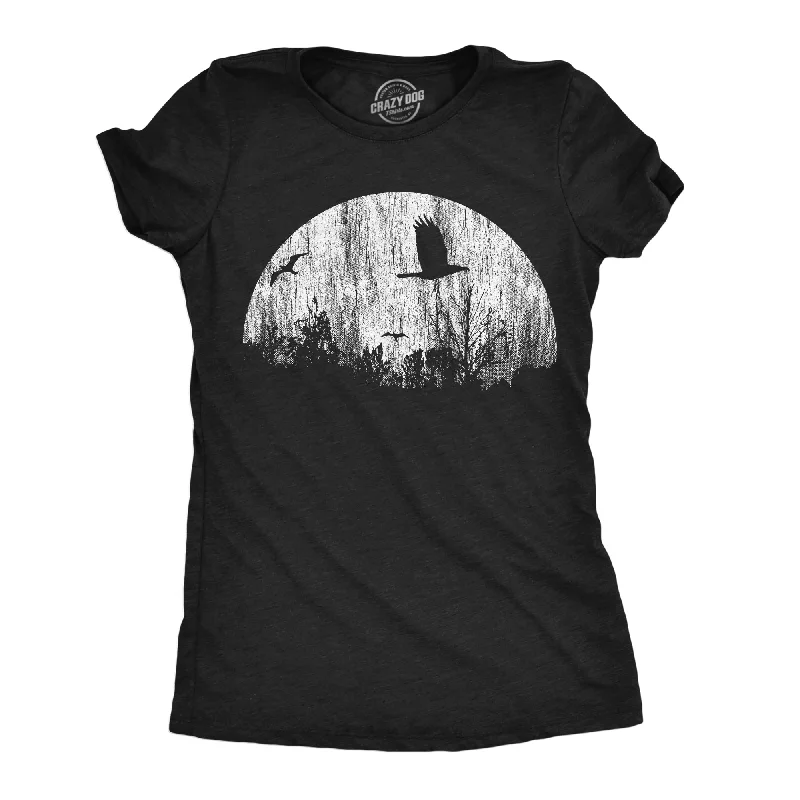 best jackets for women’s business outfits -Womens Funny T Shirts Moon Birds Creepy Graphic Tee For Ladies