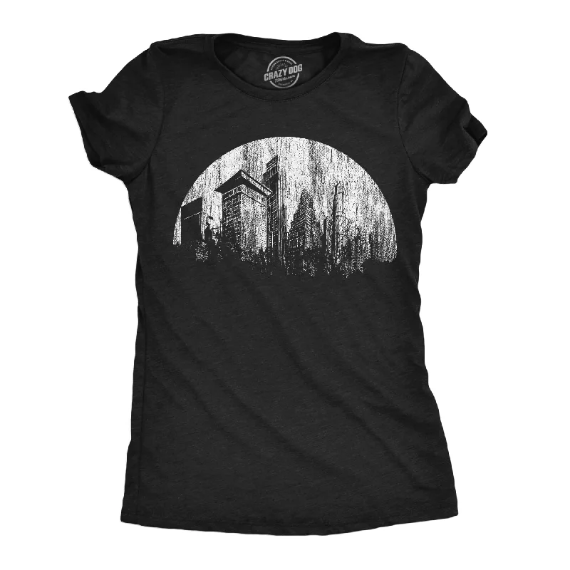 affordable casual outfits for women -Womens Funny T Shirts Moon City Novelty Urban Graphic Tee For Ladies