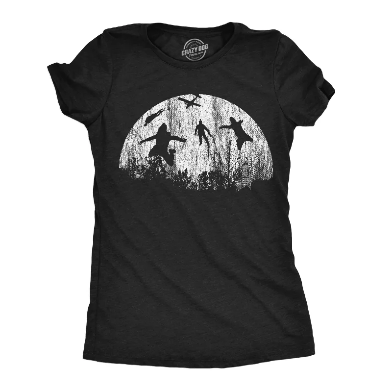 unique sweaters for women’s fall outfits -Womens Funny T Shirts Moon Skydivers Novelty Graphic Tee For Ladies