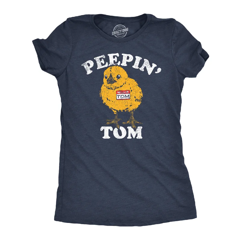 trendy skirts for women’s casual wear -Womens Funny T Shirts Peepin Tom Sarcastic Graphic Tee For Ladies