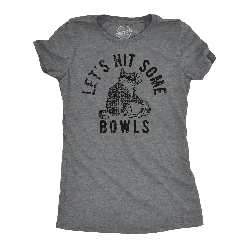 best women’s tunics for everyday fashion -Womens Lets Hit Some Bowls Funny T Shirts Sarcastic 420 Cat Graphic Tee For Ladies