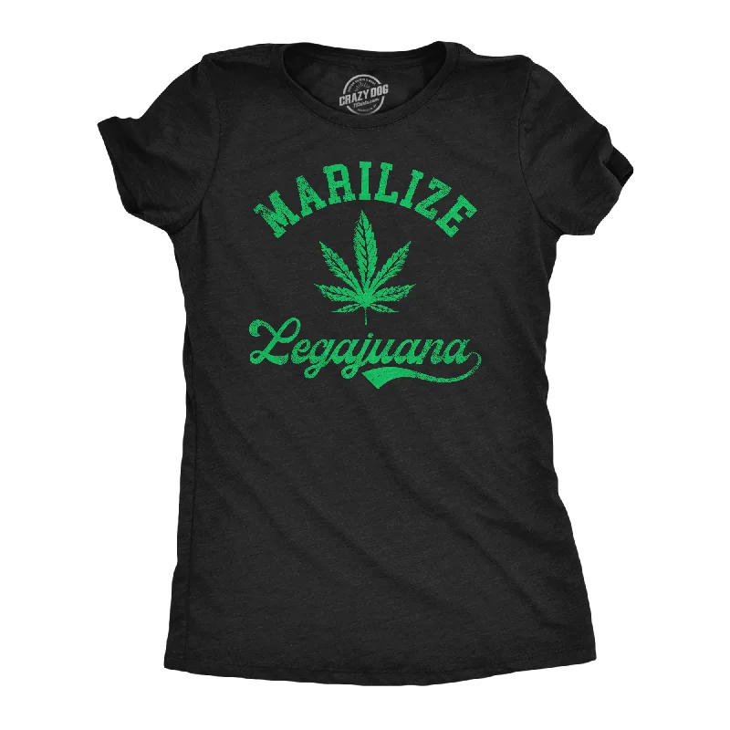 stylish women’s dresses for work functions -Womens Marilize Legajuana Funny T Shirts Sarcastic 420 Graphic Tee For Ladies