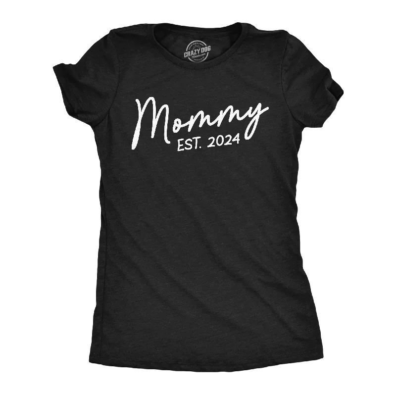 stylish women’s shirts for daily wear -Womens Mommy Est 2024 Cute T Shirts Mothers Day Tee For Ladies