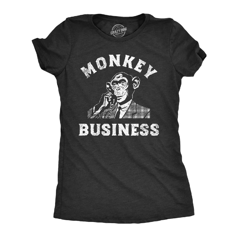 best dresses for women’s summer parties -Womens Monkey Business T shirt Funny Primate Office Job Joke Tee For Ladies