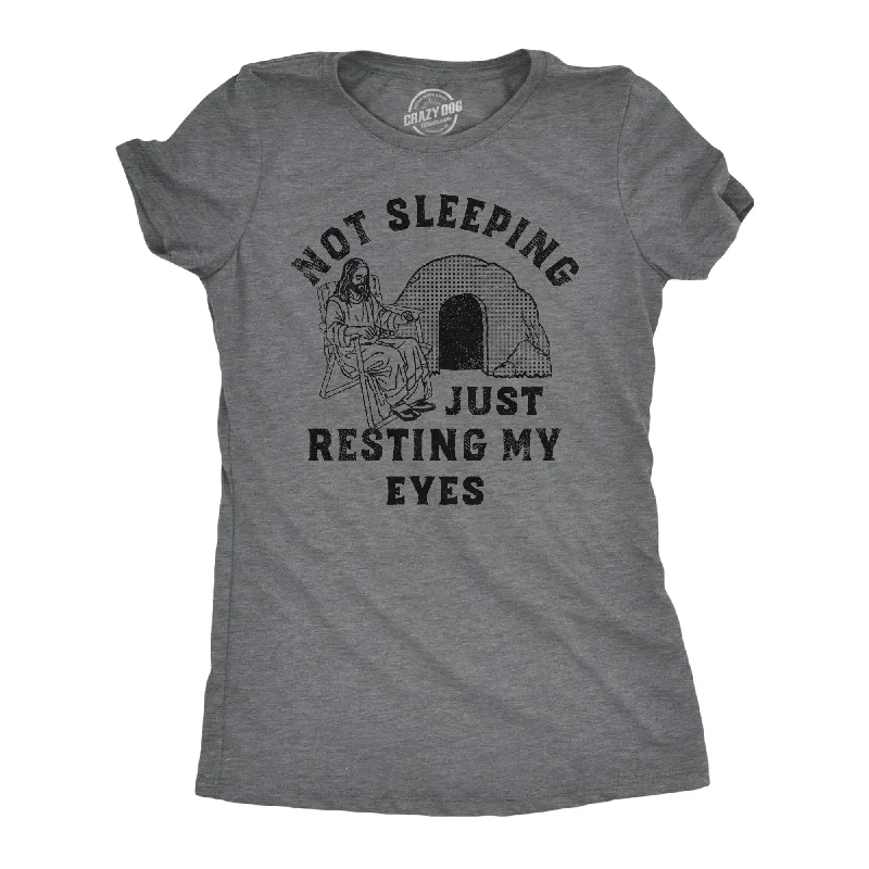 trendy dresses for women’s formal occasions -Womens Not Sleeping Just Resting My Eyes Funny T Shirt Sarcastic Jesus Joke Tee