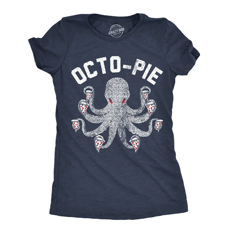 comfortable women’s jeans for everyday use -Womens Octo Pie T Shirt Funny Pizza Lovers Octopus Joke Tee For Ladies