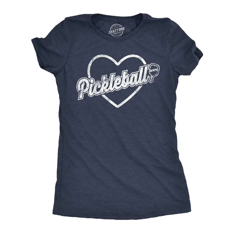 stylish women’s blazers for work outfits -Womens Pickleball Heart T Shirt Funny Awesome Pickle Ball Lovers Tee For Ladies