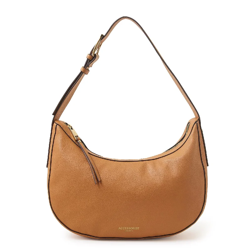 best handbags for women’s weekend getaways -Accessorize London Tan Scoop Shoulder Bag