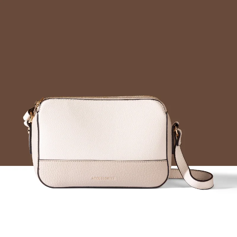 women’s bags with detachable straps -Accessorize London Women's Cream Colour Block Sling Bag