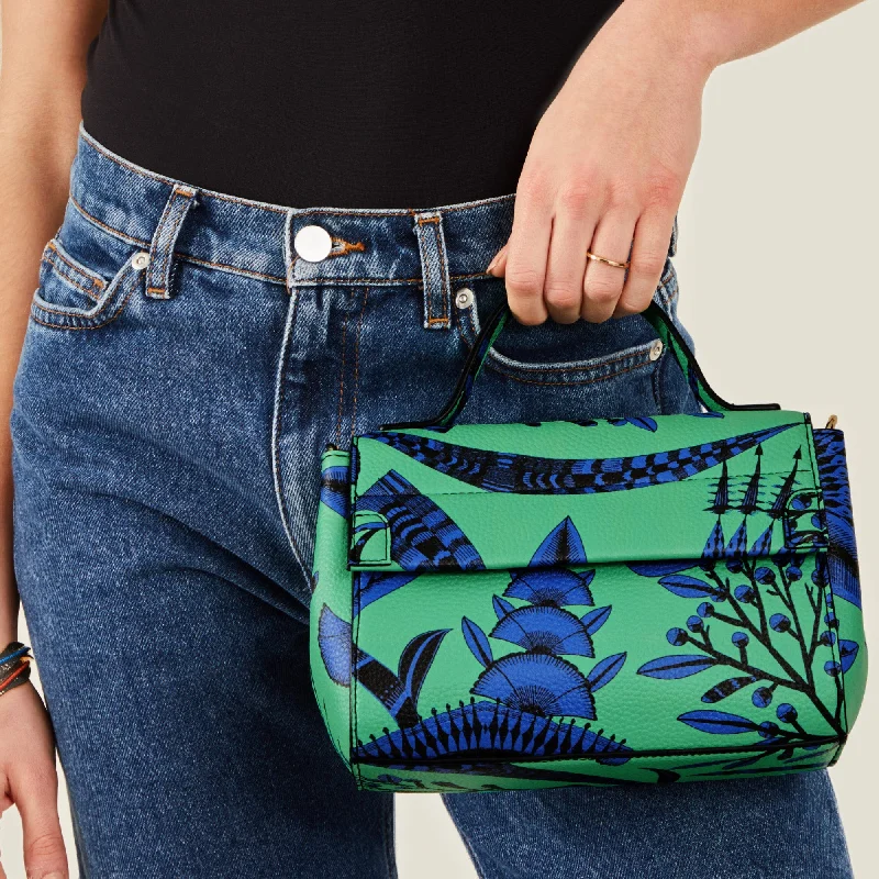 chic crossbody bags for women’s parties -Accessorize London Women's Green Print Satchel Sling Bag