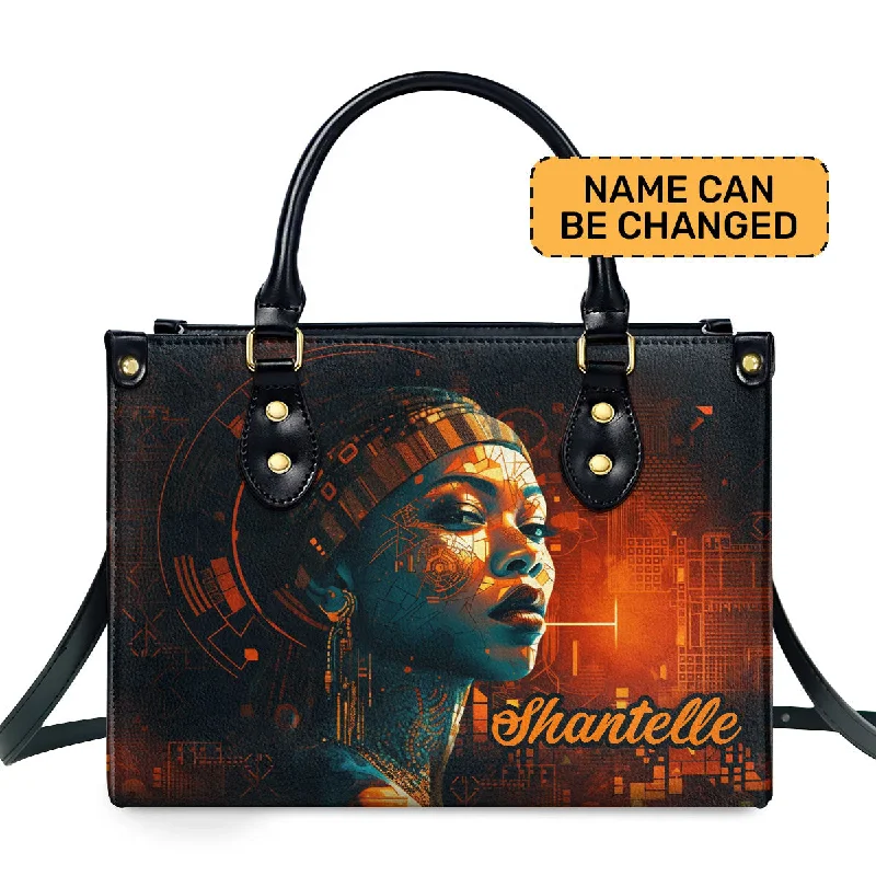 luxury handbags for women’s evening wear -Afrofuturism01 - Personalized Leather Handbag SB117