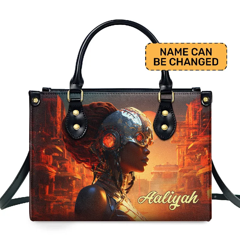 designer bags for women’s daily fashion -Afrofuturism03 - Personalized Leather Handbag SB116