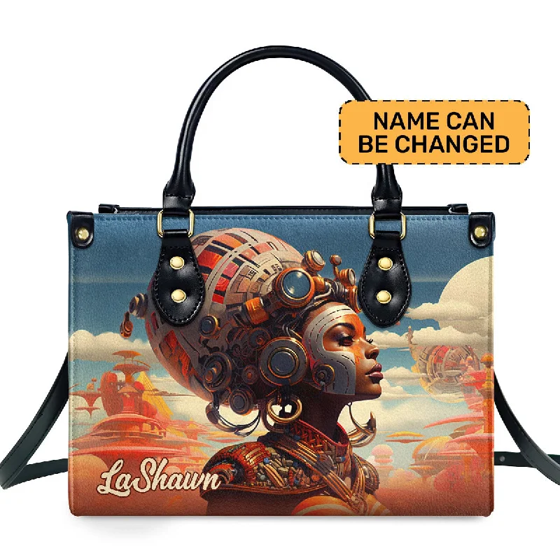 eco-friendly handbags for women’s fashion -Afrofuturism07 - Personalized Leather Handbag SB122