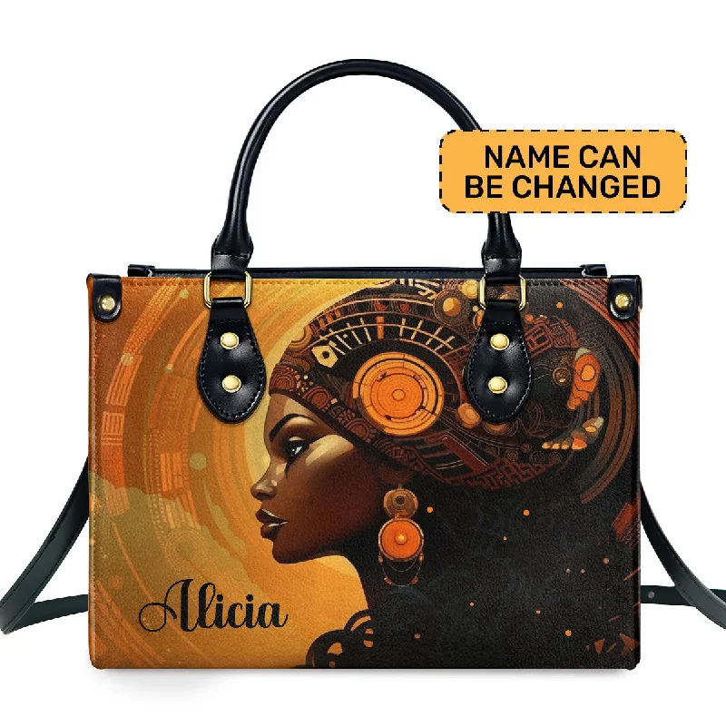 trendy crossbody bags for women’s style -Afrofuturism06 - Personalized Leather Handbag SB119