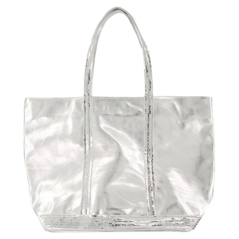 classic bags for women’s business attire -Cabas L Shopper Bag - Vanessa Bruno - Leather - Silver